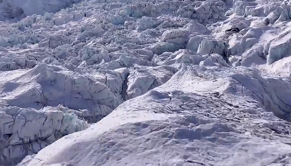 aerial of the Khumbu Icefall on Everest