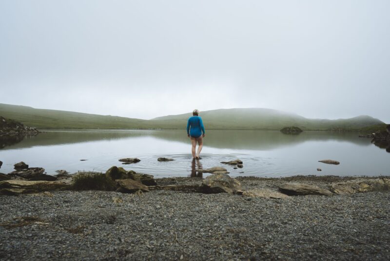 Hollie Harmsworth wild swim in Wales.