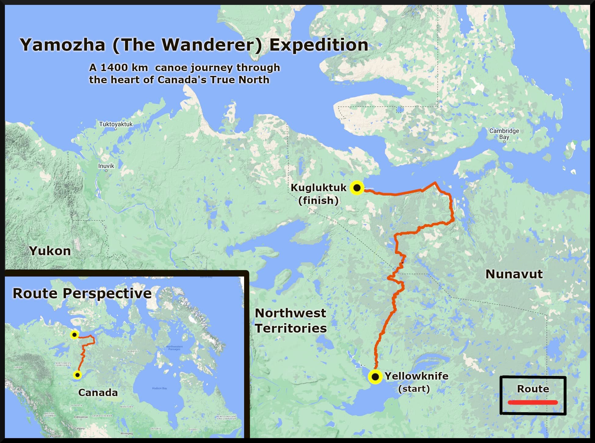 The Yamozha Expedition route.