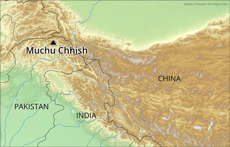 location of muchu chhish on a map