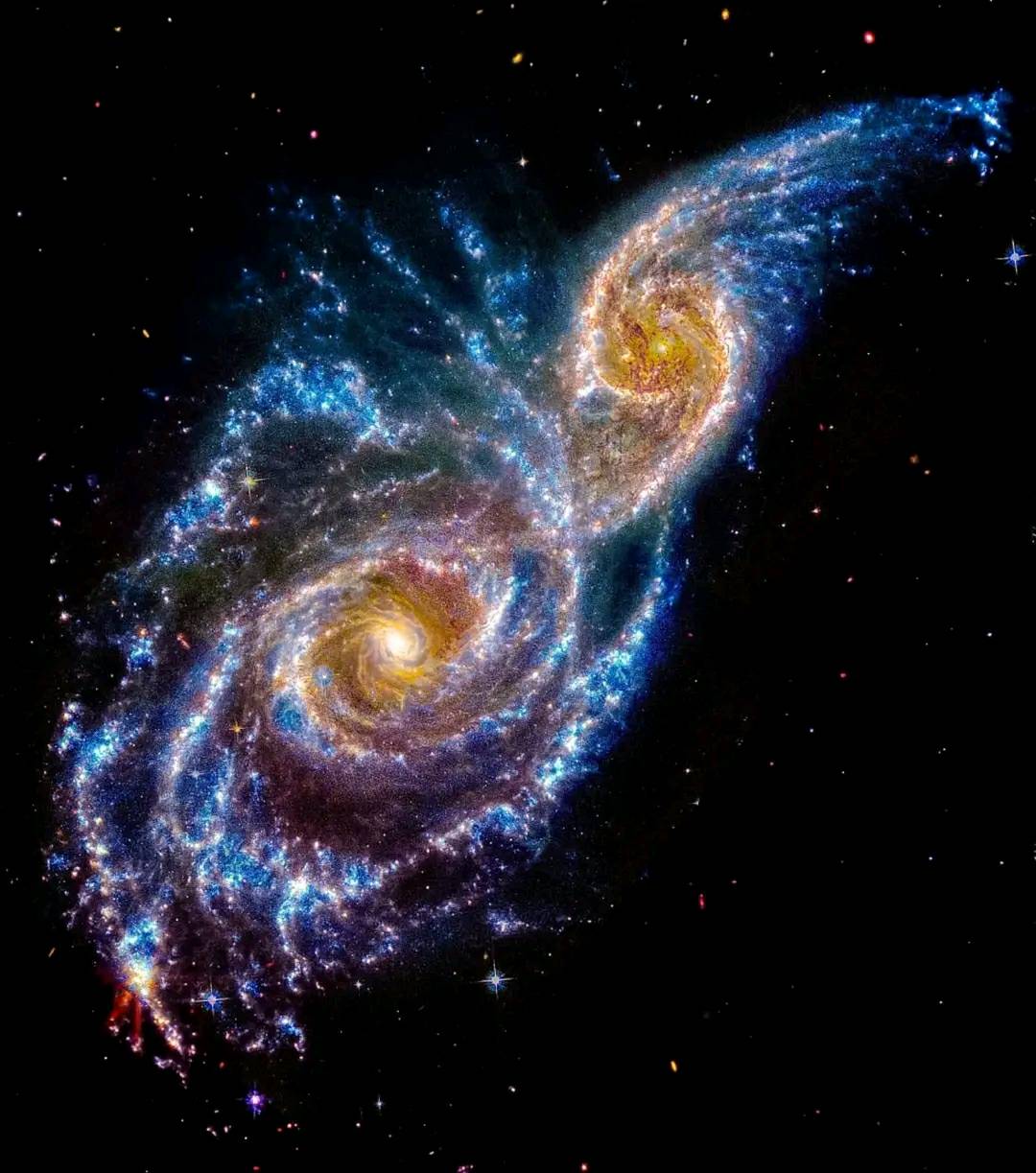 colliding spiral galaxies