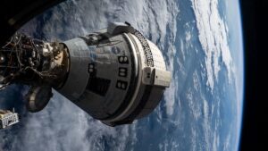 Boeing Starliner docked at the International Space Station.