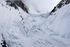 maze or seracs and crevasses on Gasherbrum IV