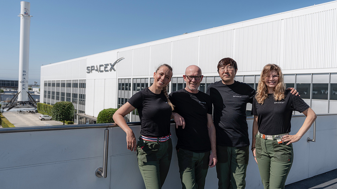 four astronauts at SpaceX