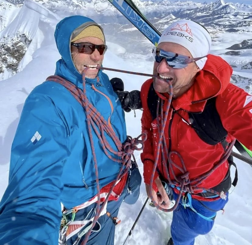 Peter von Kanel and Chrigel Maurer in the Alps.