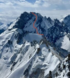 Mashallah Sar and the first ascent route.