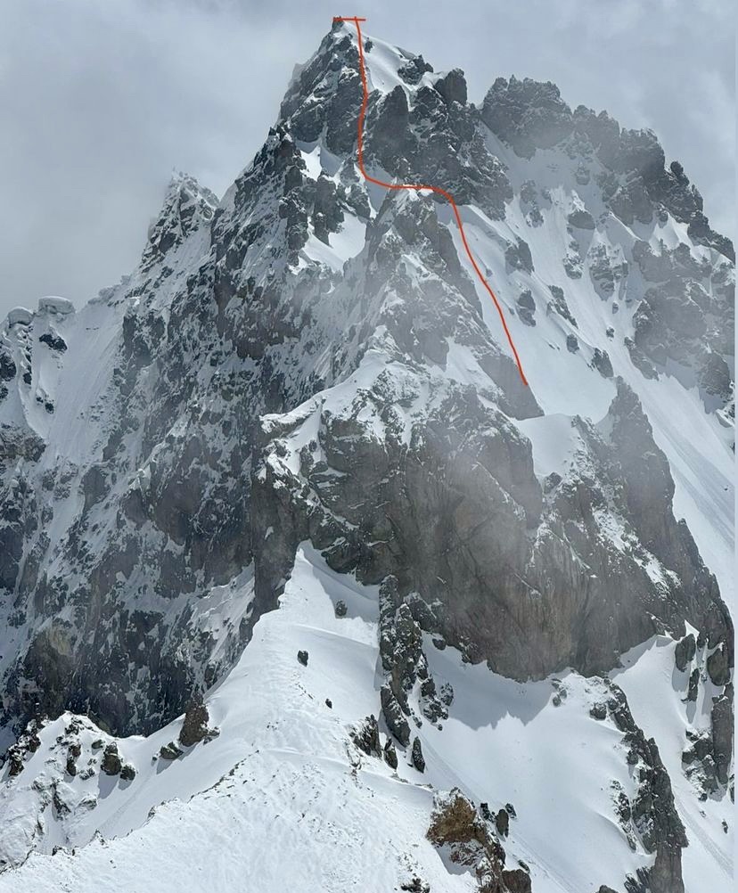 Shams Sar and the 500m line opened to the summit during the first ascent.