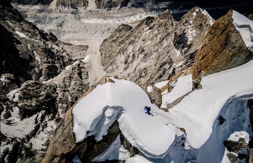 Stefano Ragazzo on the Nameless Tower of the Trango group.