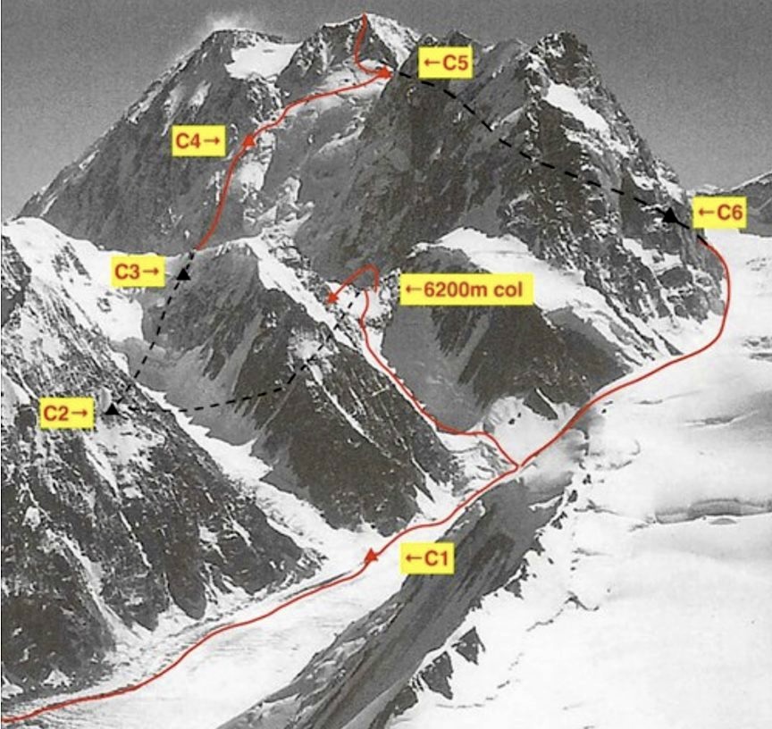 The 'Secret Line', on the north face of Tirich Mir. 