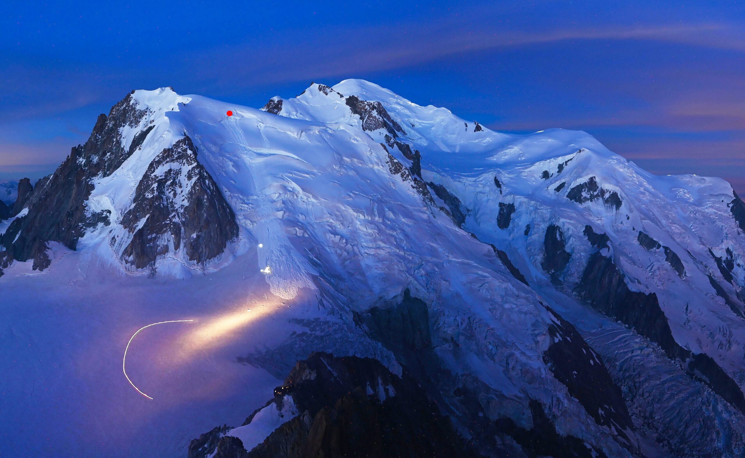 Mont Blanc du Tacul in pre-dawn light