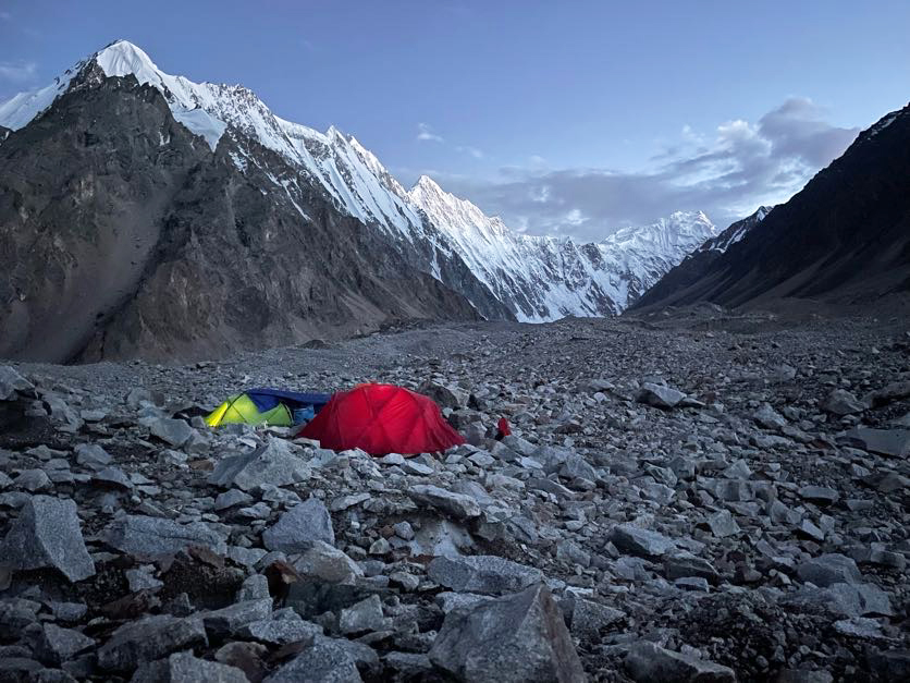 base camp on stony ground