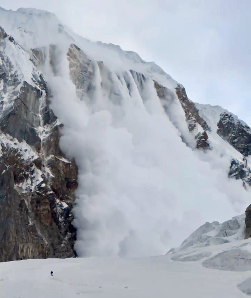 another view of one avalanche on Khan Tengri