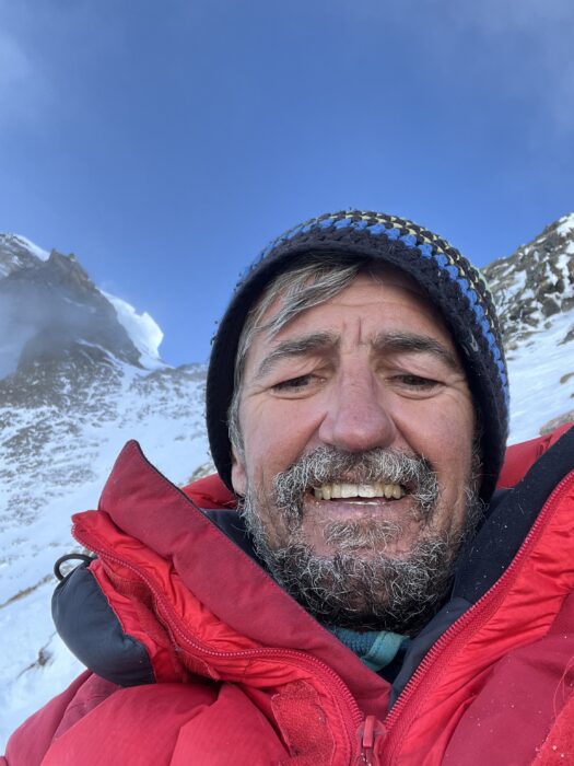 close shot of a smily Fredriksen on K2