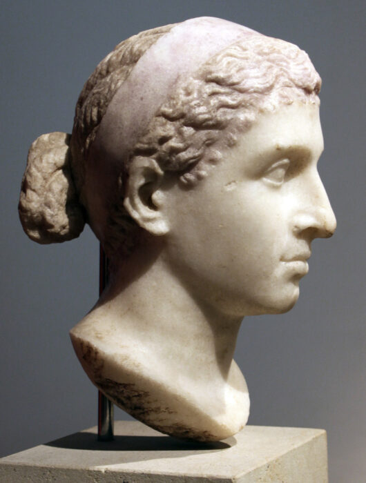 a bust of cleopatra