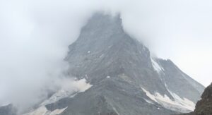 Matterhorn covered in clouds