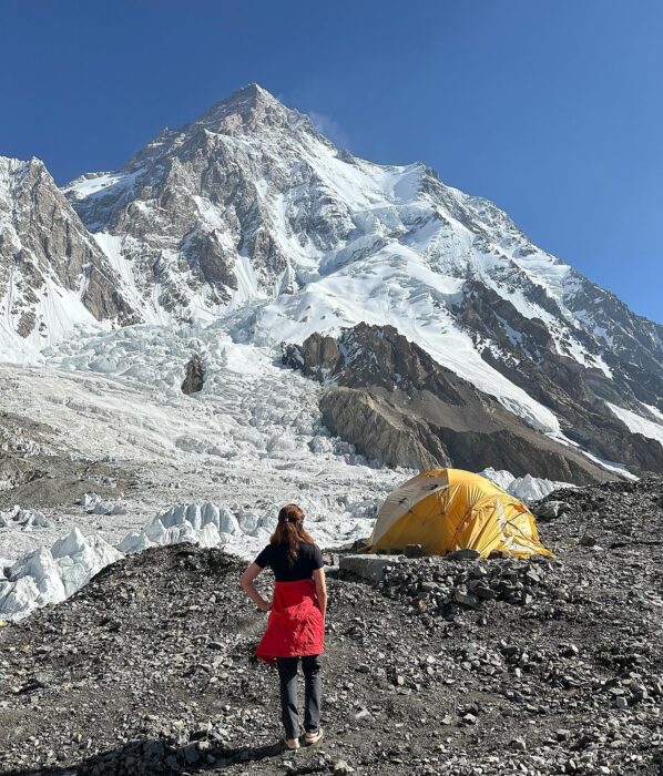 Kiani stands in front of K2