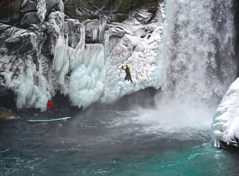 Winter climbing.