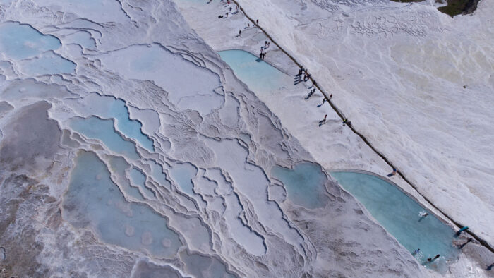 The Pamukkale Water Terraces from above