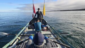 Northwest passage row team in their boat.