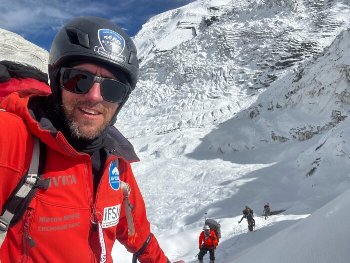 Climbers on the lower slopes of Dhaulagiri.