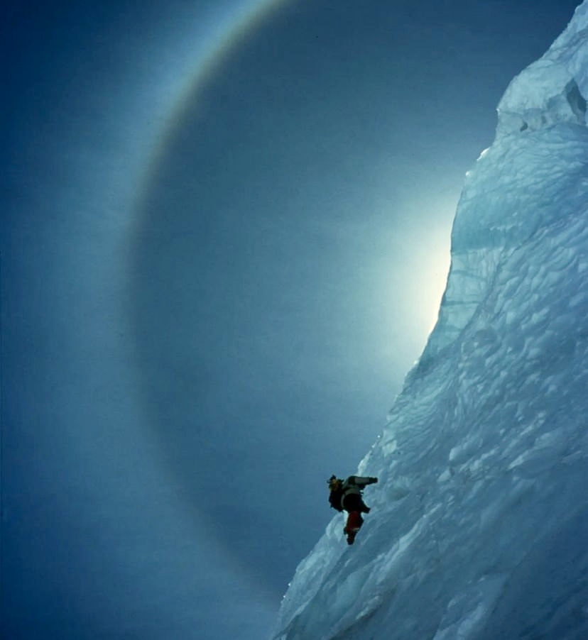 Horst Fankhauser at 6,500m on the Tibetan side of Cho Oyu in the early morning.