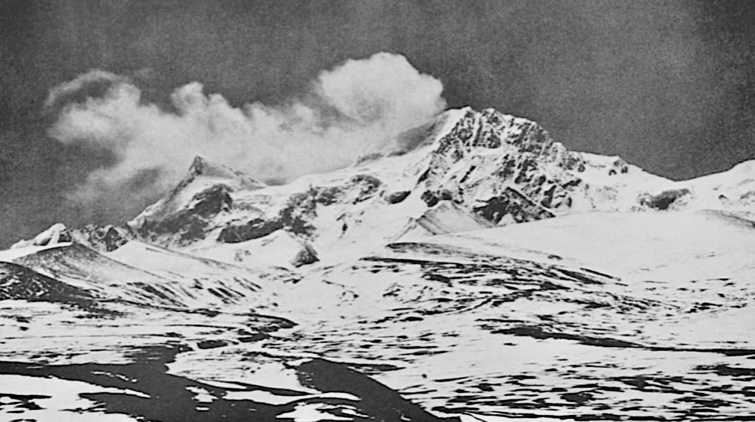 Shisha Pangma viewed from the northern approach in 1964. 