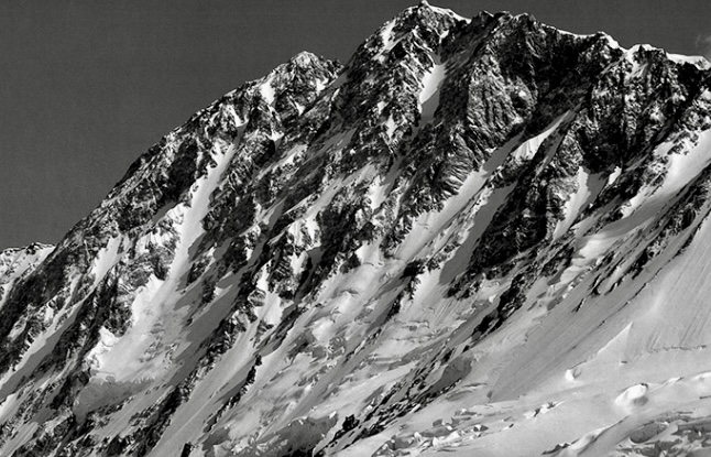 The southwest face of Shisha Pangma from above the Nyang Phu Glacier.