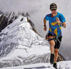 File image of Tyler Andrews running on Manaslu