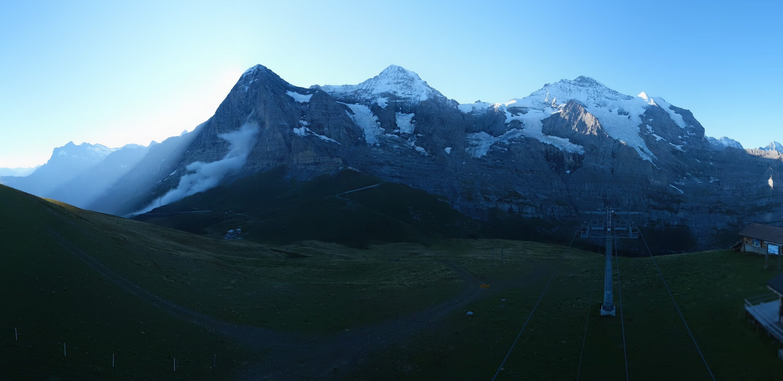 eiger and Oberland peaks in the morning