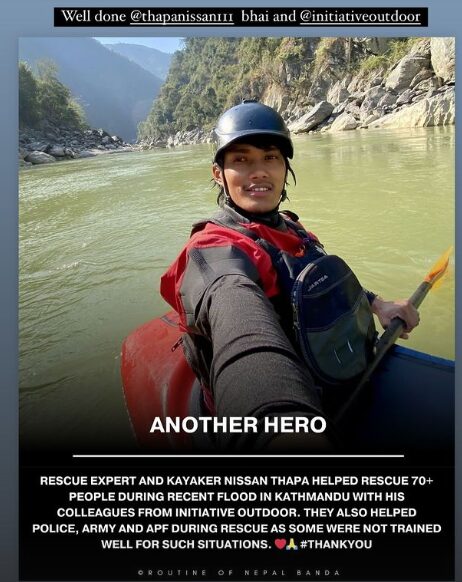 Selfie by Nepalese kayaker on the river