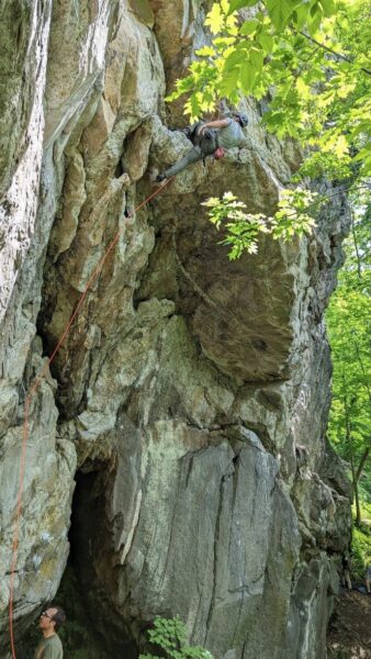 A climber on Stoned Temple Pilot (5.12a).