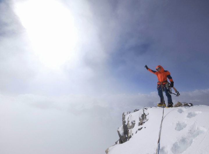 Anja Petek on the summit of Lalung I.