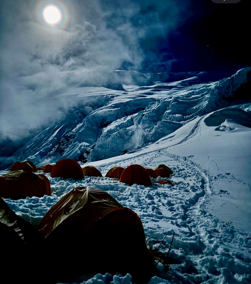 Camp at night on Manaslu.