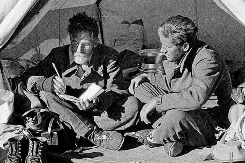 Augusto Gansser (right) with Professor Arnold Heim during the 1936 Himalayan expedition.