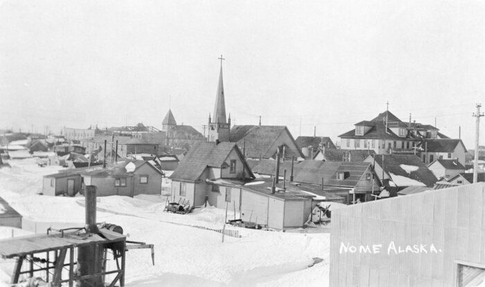 a black and white photo of nome alaska