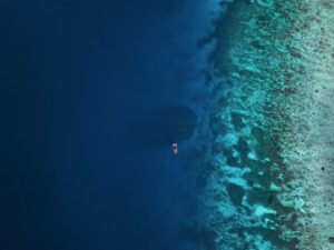 aerial of coral reef