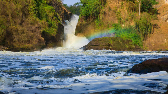 a large waterfall