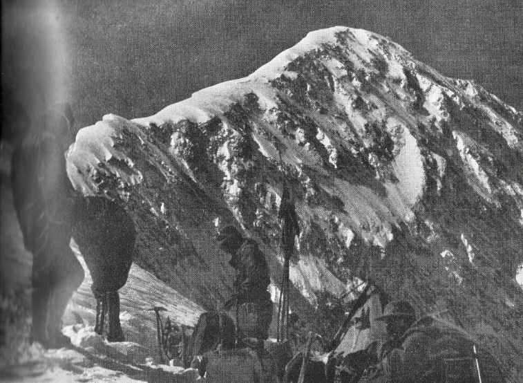 The north face of Gangapurna from Camp 3; old b/w photo