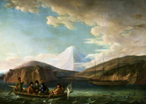 a painting of Adam Johann von Krusenstern in Kamchatka's Avacha Bay