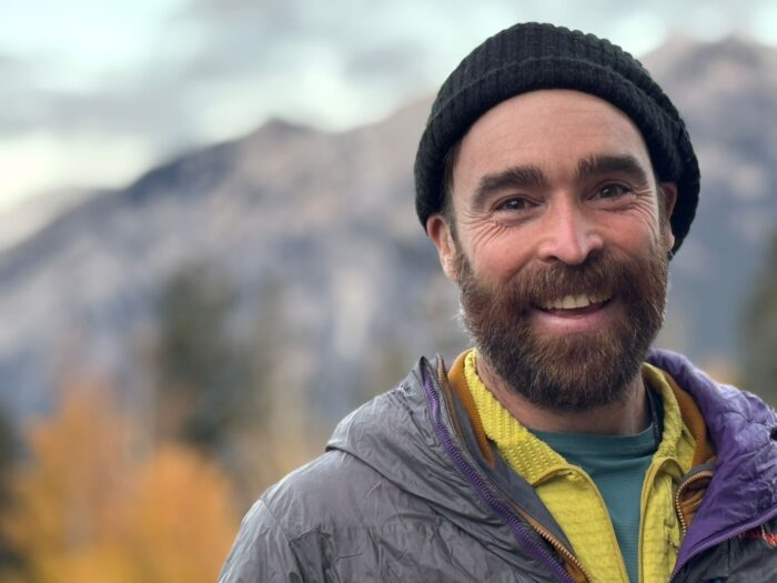 Close shot of O'Driscoll with woolen beanie.