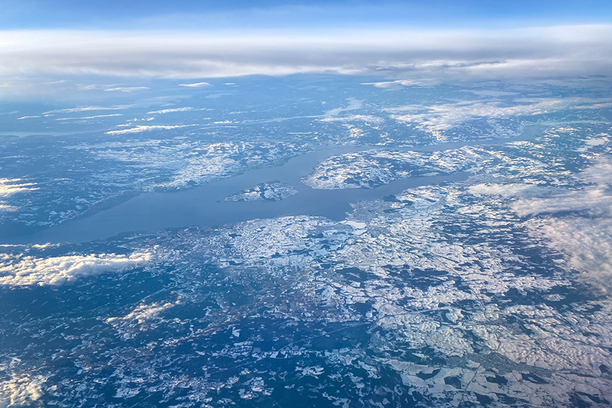 Aerial photo of Lake Mjosa