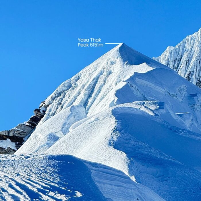 The peak marked as Yasa Thak is a snowy point