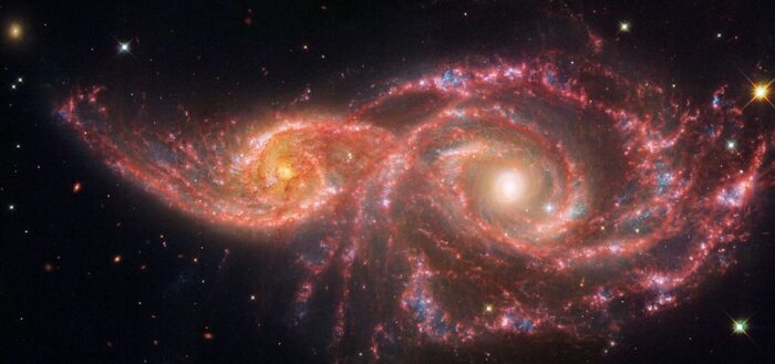 two spiral galaxies combining