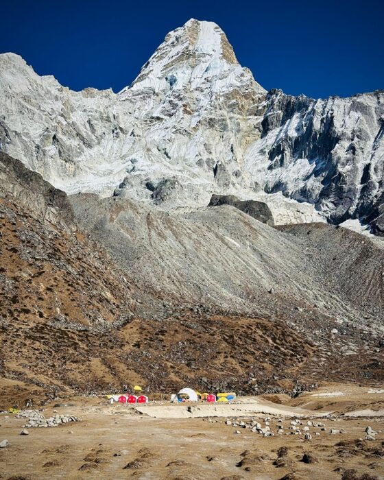 A small Base camp at the base of Ama Dablam