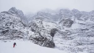 Climbing in snow