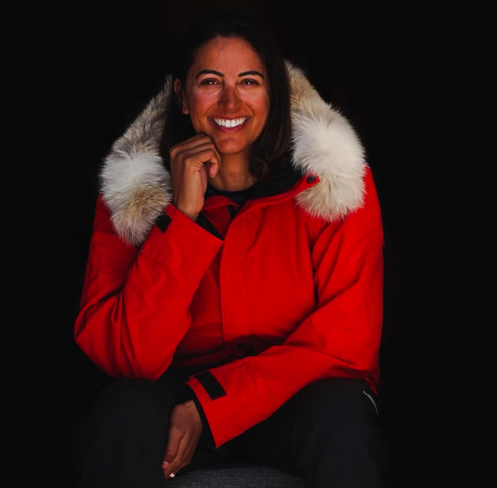 portrait of woman in parka and fur ruff