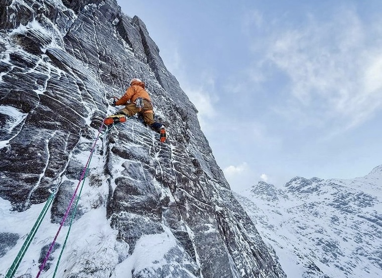 Jeff Mercier climbing. 