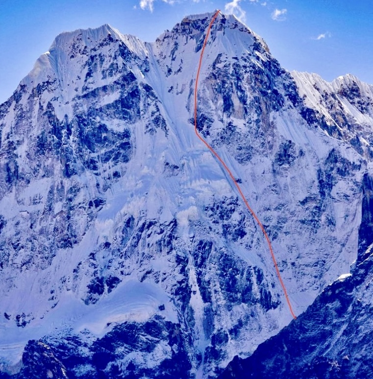 Pholesobi and the first ascent's route.