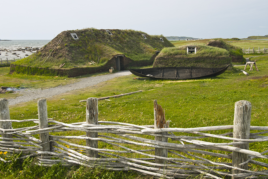 Reconstruction of the Viking village at L'Anse aux Meadows, Newfoundland. 