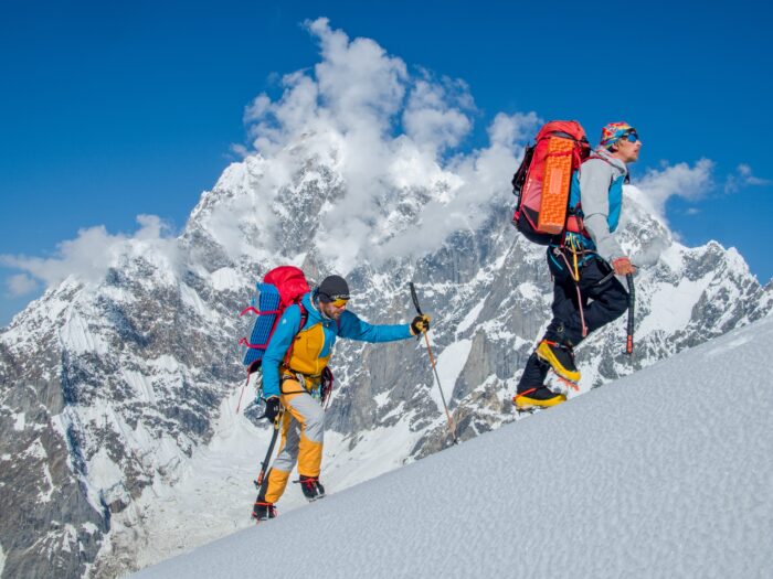 To climbers on moderate snow 